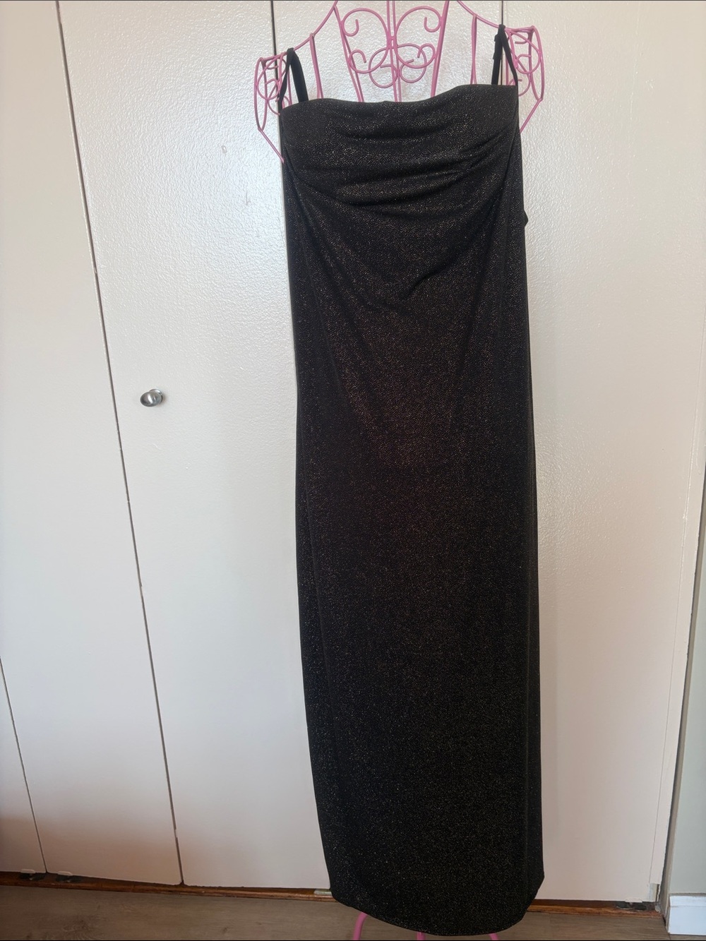 bebe Black Sparkle Maxi Dress Skirt